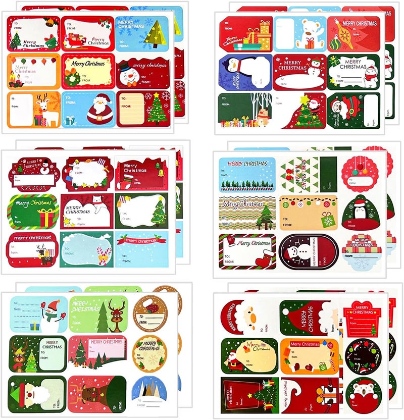 Ccswybf Christmas Stickers Labels,108Pcs Christmas Tags Labels Christmas Name Gift Labels Xmas Gift Tag Stickers Christma Labels Stickers Christmas Self-Adhesive Stickers for Present - Image 1